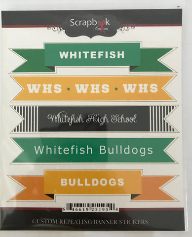 Whitefish Bulldogs Repeating Banner Stickers