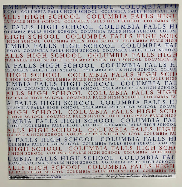 Custom All Caps "Columbia Falls High School"