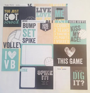 Volleyball Journaling Card Elements Paper