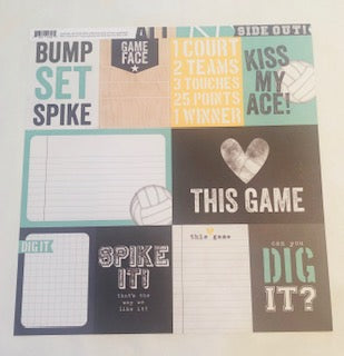 Volleyball Journaling Card Elements Paper