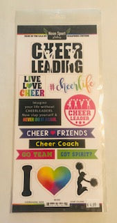 Neon Cheerleading Stickers and Sports Cut-Outs