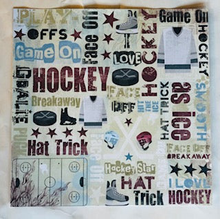 I Love Hockey Collage Paper