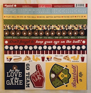 Baseball Borders & Details Paper