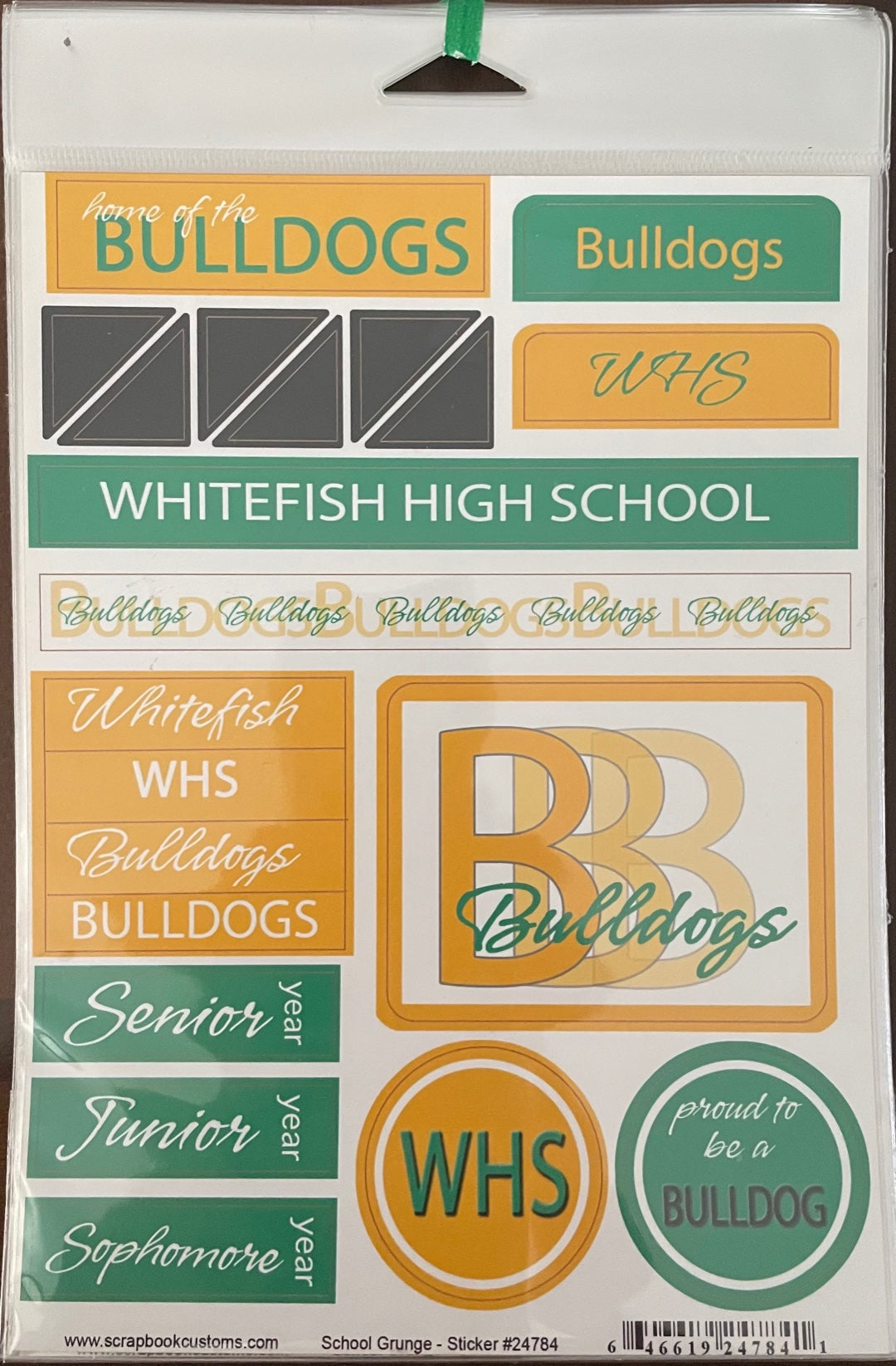 Whitefish Bulldog Grunge Stickers