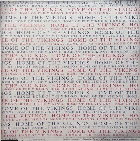 Home of the Vikings All Caps Mascot Pride 12x12 Paper