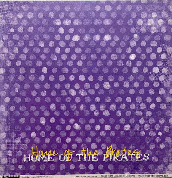 Home of the Pirates Graffiti Dots 12x12 Paper