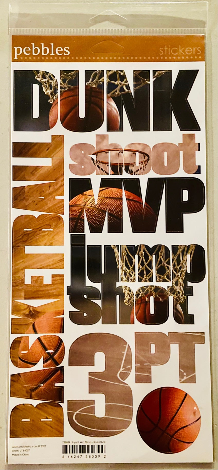 Snapshot Basketball Word Stickers