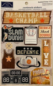 Basketball Champ Cardstock Stickers