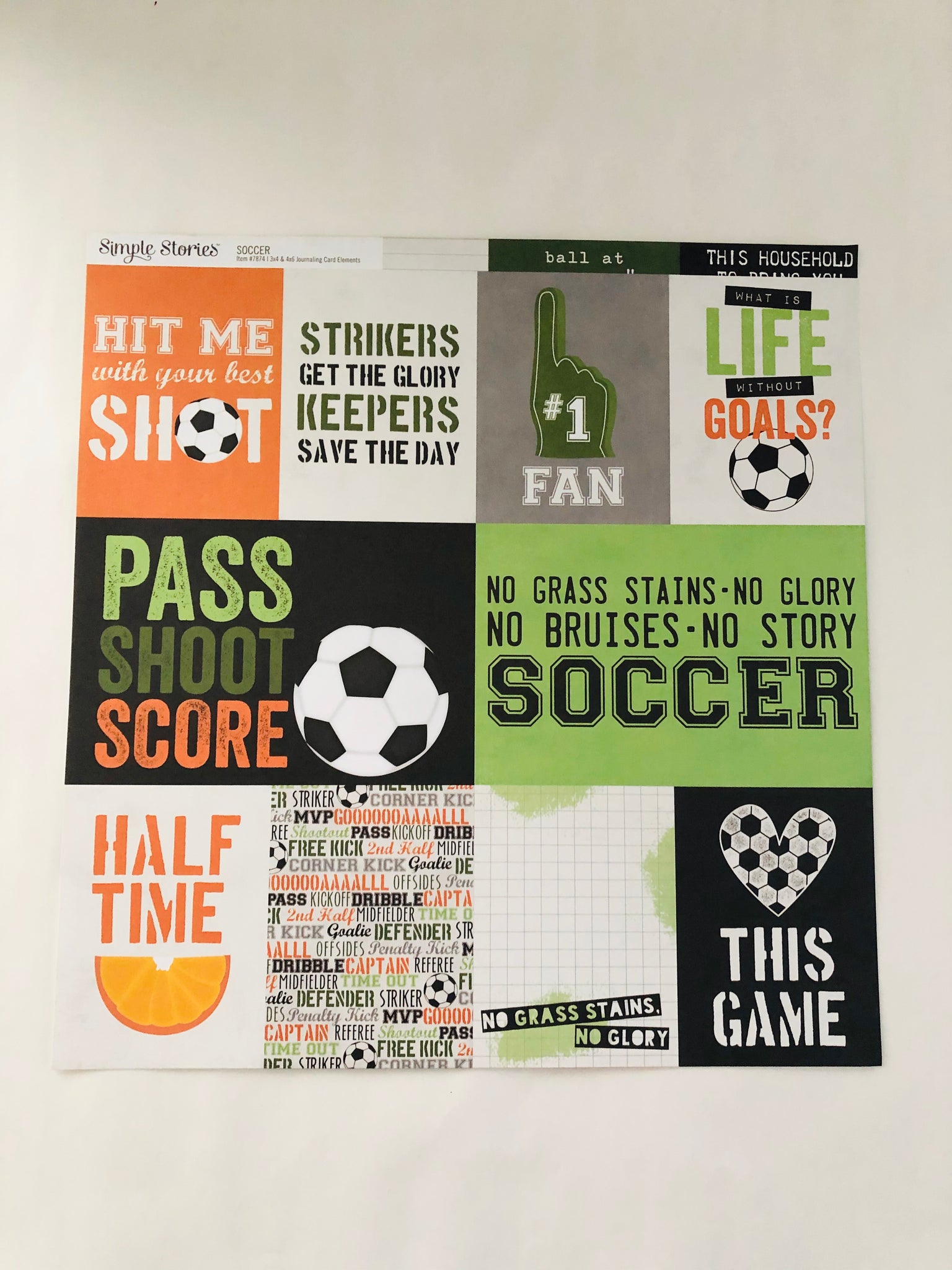 Soccer Journaling Card Elements
