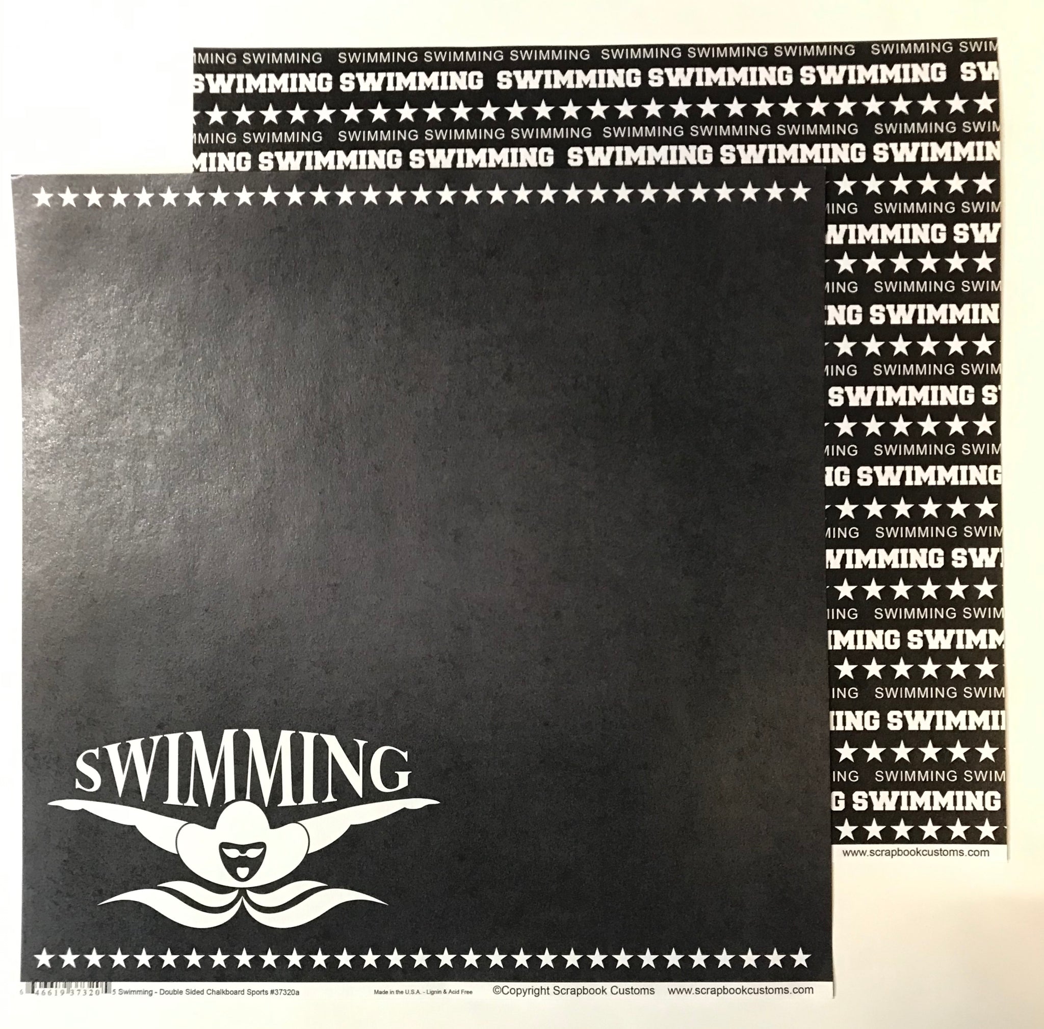Swimming Chalkboard Sports Paper