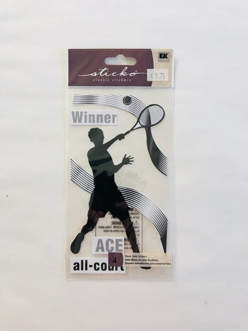 Tennis Player Male Silhouette Sticker