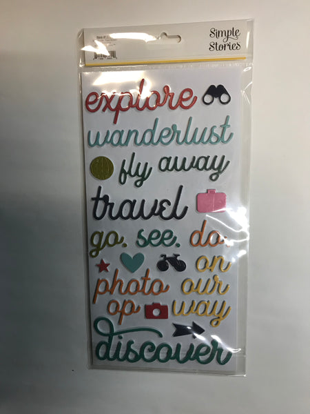Simple Stories Going Places Foam Stickers