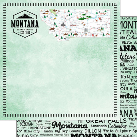 Montana Postage Map Paper
