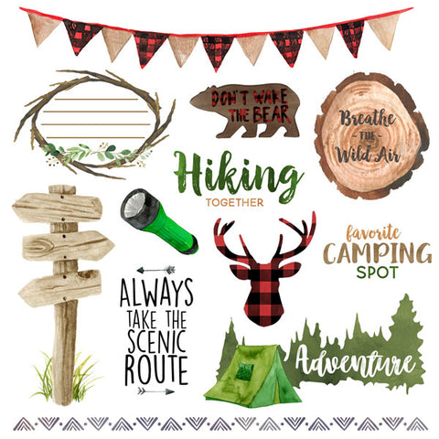 National Park Watercolor Camping Things 2 Cut Out Paper
