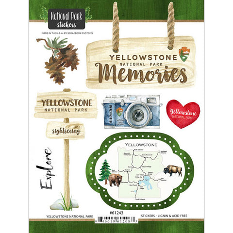 Yellowstone National Park Watercolor Stickers